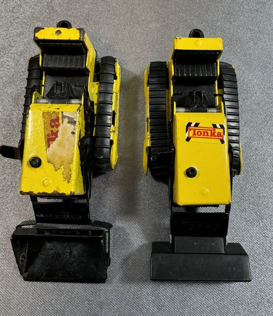 2 Vintage Tonka Toy, Mini Front Loader, 1970s, Die-Cast Metal VTY