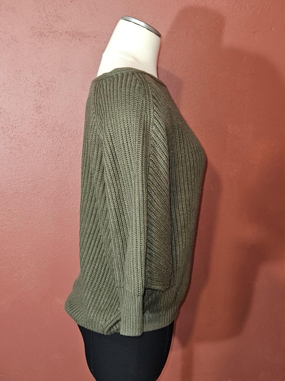 Chico's Women's 0 Green Wool Blend Pullover Sweater dolman sleeve