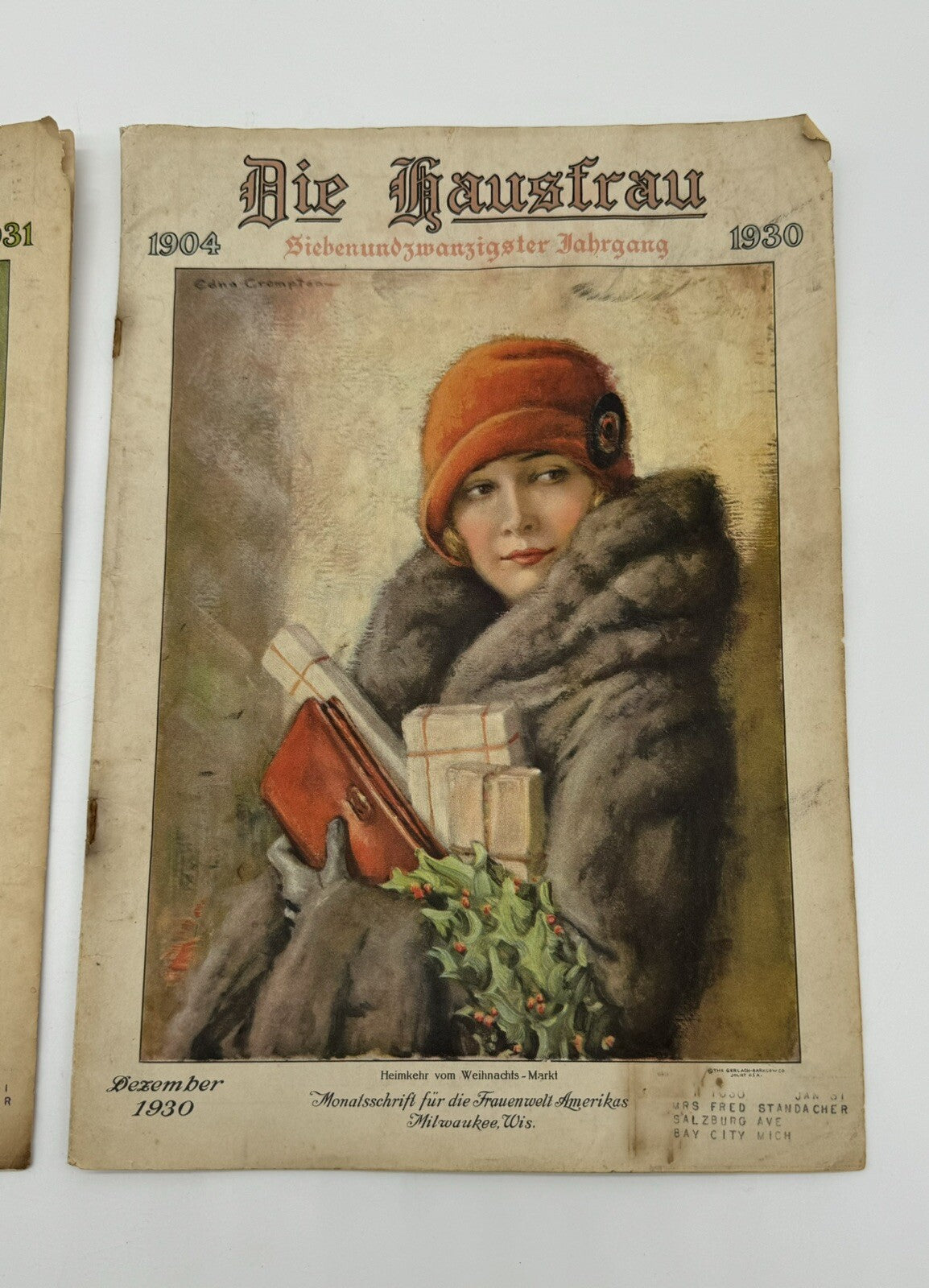 Zula Kenyon Illustrated Covers Only Die Hausfrau Magazines March 1931 & Dec 1930