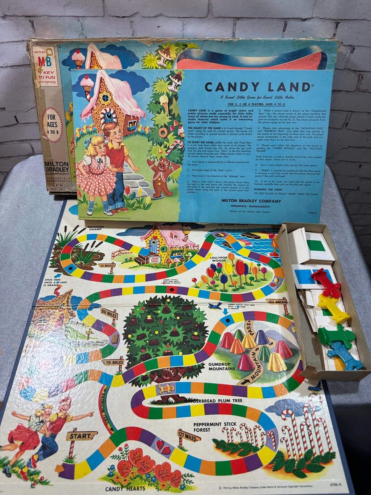 Vintage 1955 1962 CANDY LAND Board Game Complete Milton Bradley VGM
