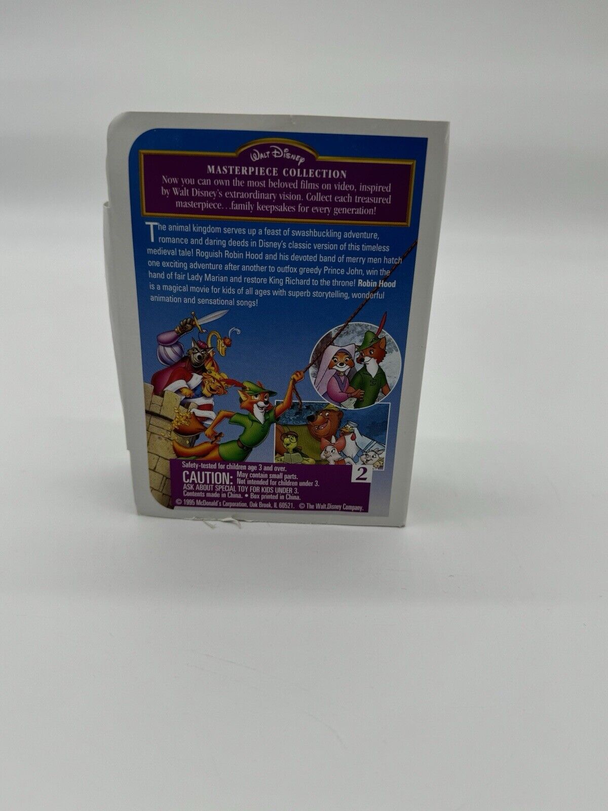 VTG McDonalds Walt Disney Masterpiece Collection Happy Meal VHS Toy Robin Hood