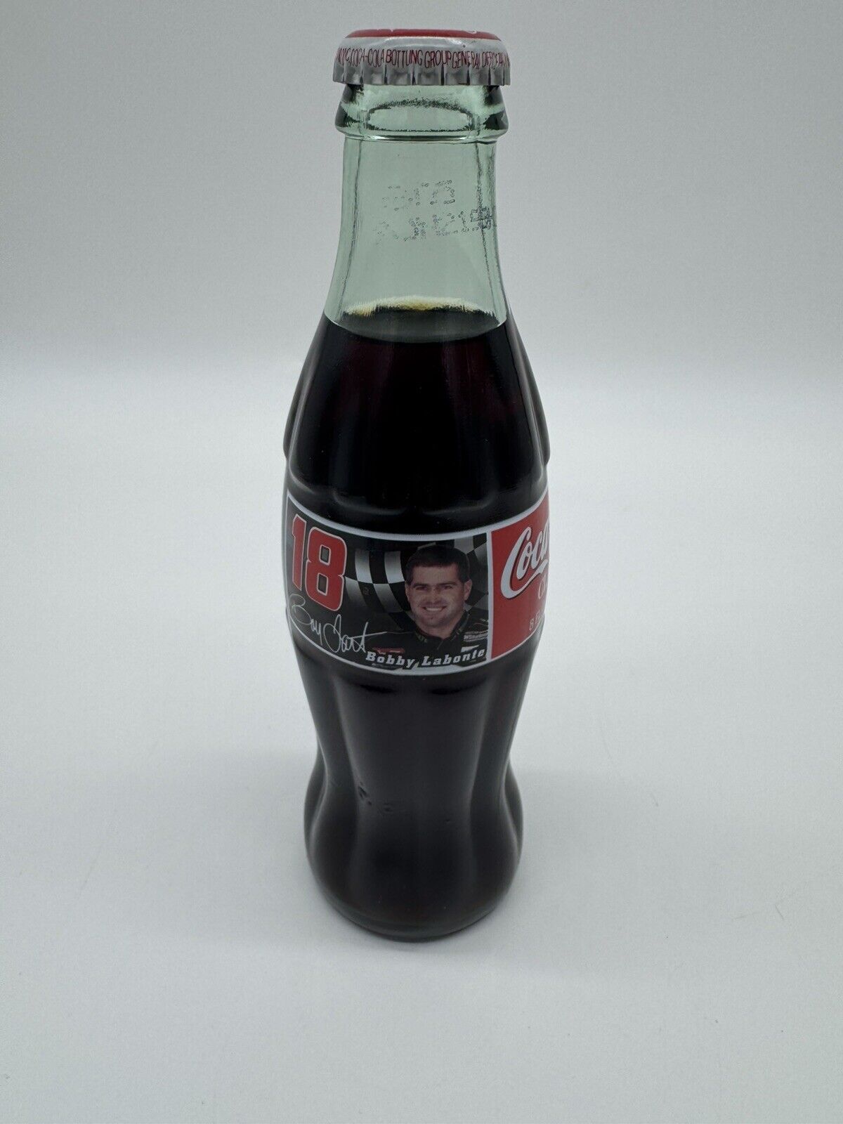 1998 COCA - COLA RACING FAMILY #18 BOBBY LABONTE 8 OZ GLASS COCA COLA BOTTLE