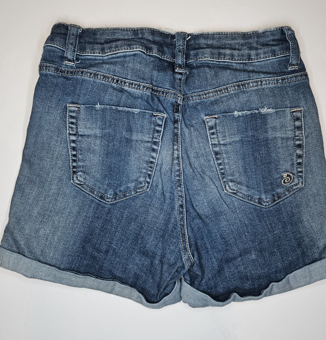 Indigo Rein Junior Denim Shorts Size 3 Waist 25 Blue Cuffed Distressed