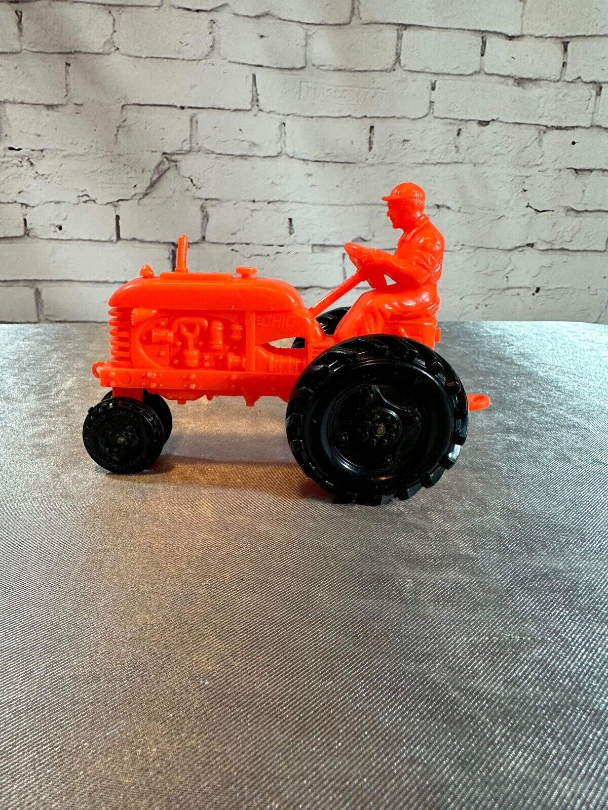 Barr Rubber Tractor Toy Products Plastic Sandusky Ohio 50s Orange Vintage Rare