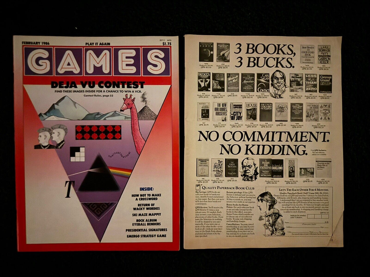 FEBRUARY 1980s GAMES magazines - 1 w/ Missing Cover