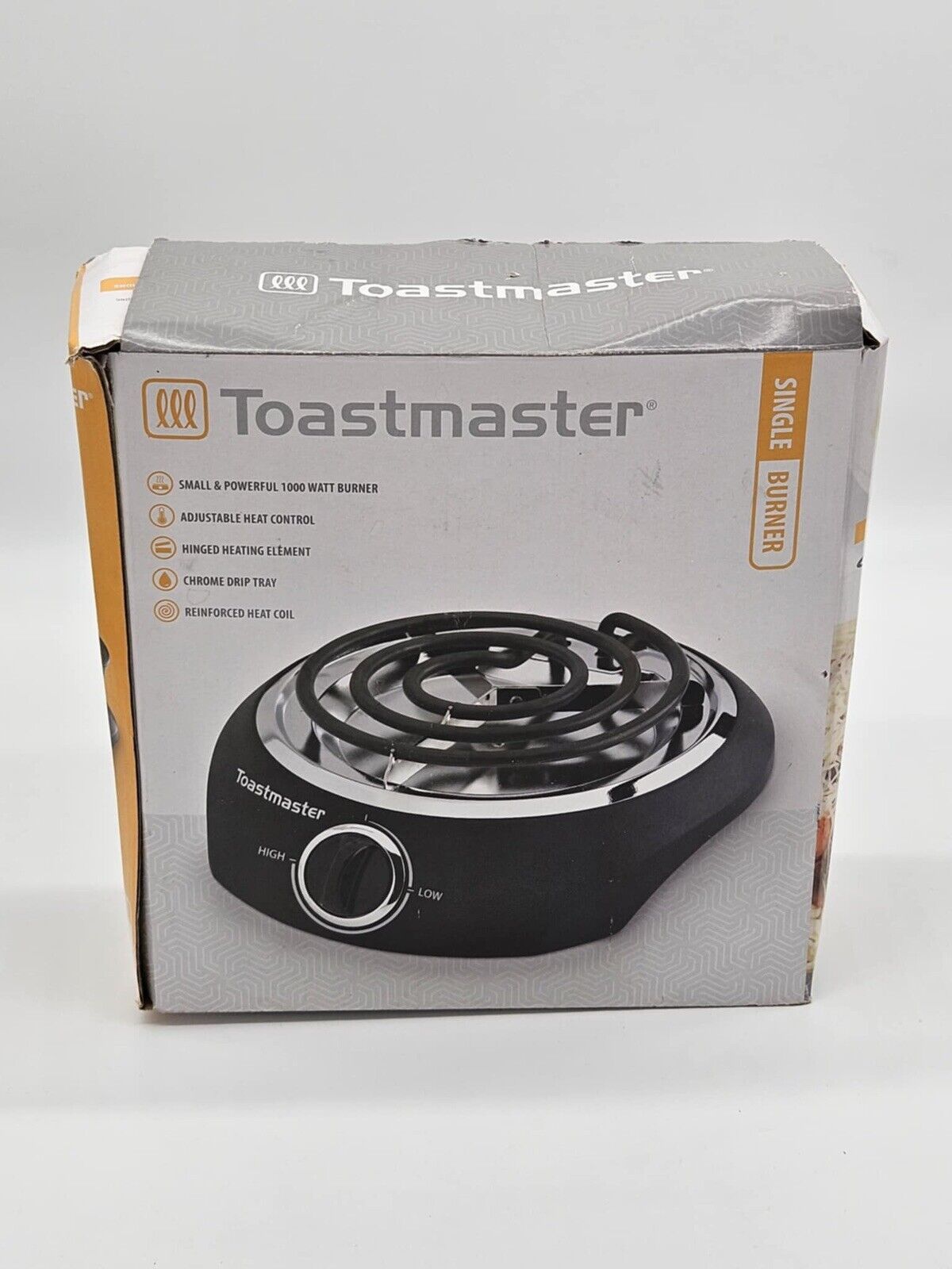 Toastmaster Single Burner 1000W Hot Plate, Model TM-10SB, Brand New In Box