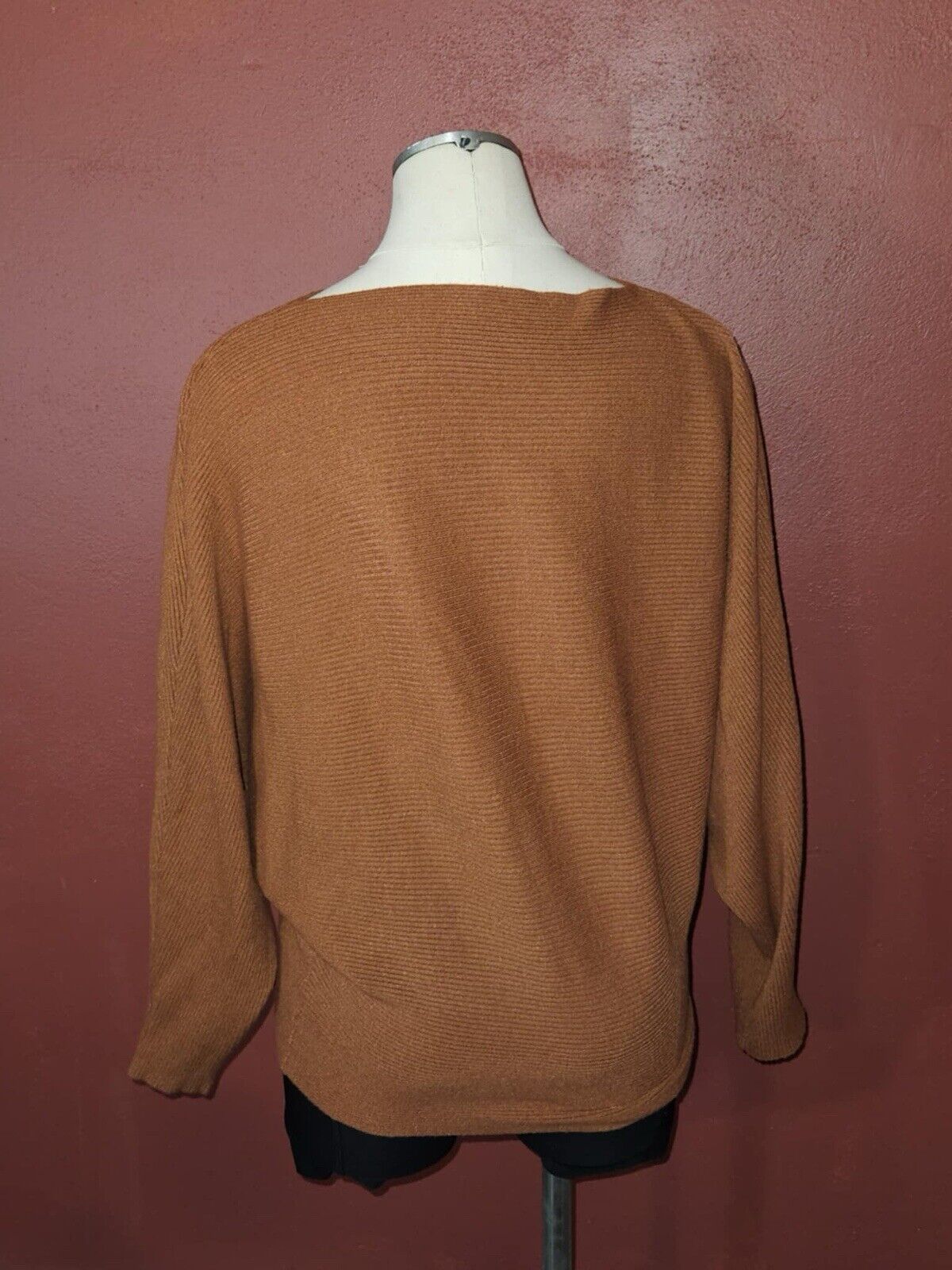 BCBGMAXAZRIA CAMILLE Ribbed Wool Yak Blend Knit Sweater Women One Sz Fits All