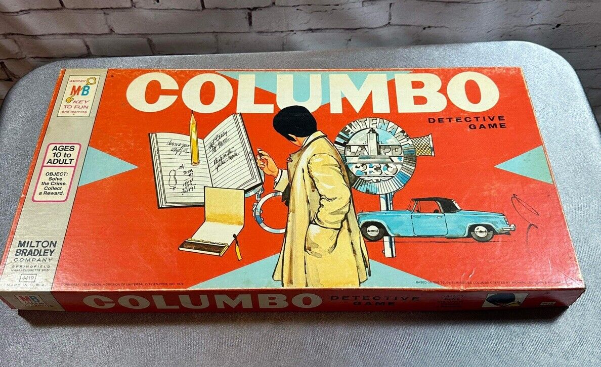 Vintage 1973-74 COLUMBO Detective Board Game Milton Bradley #4419 VGM