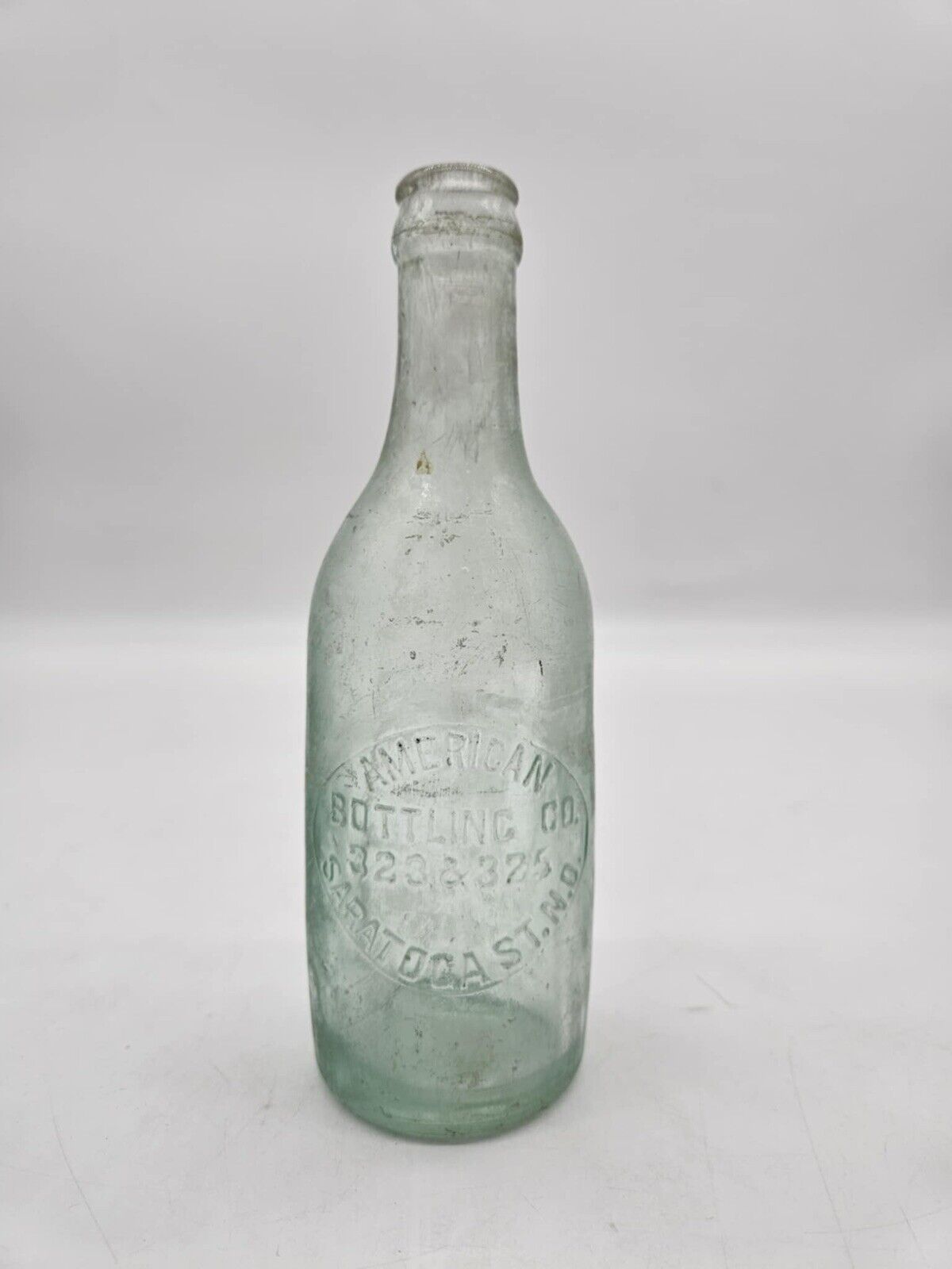 ANTIQUE BOTTLE AMERICAN BOTTLING COMPANY #323 & 325 CLEAR GLASS 7 FL. OZ.