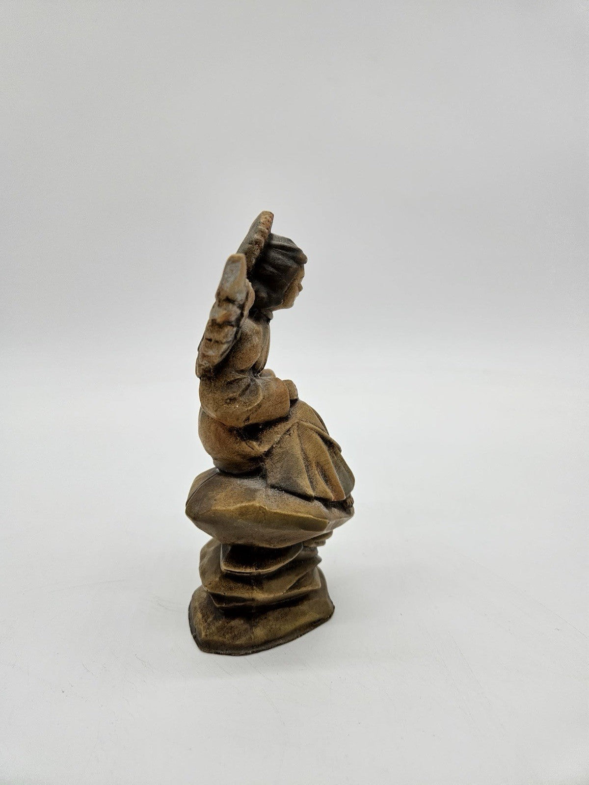 Vintage Fontanini Italy Hanging Angel With Horn Trumpet Nativity Figure 8” Tall