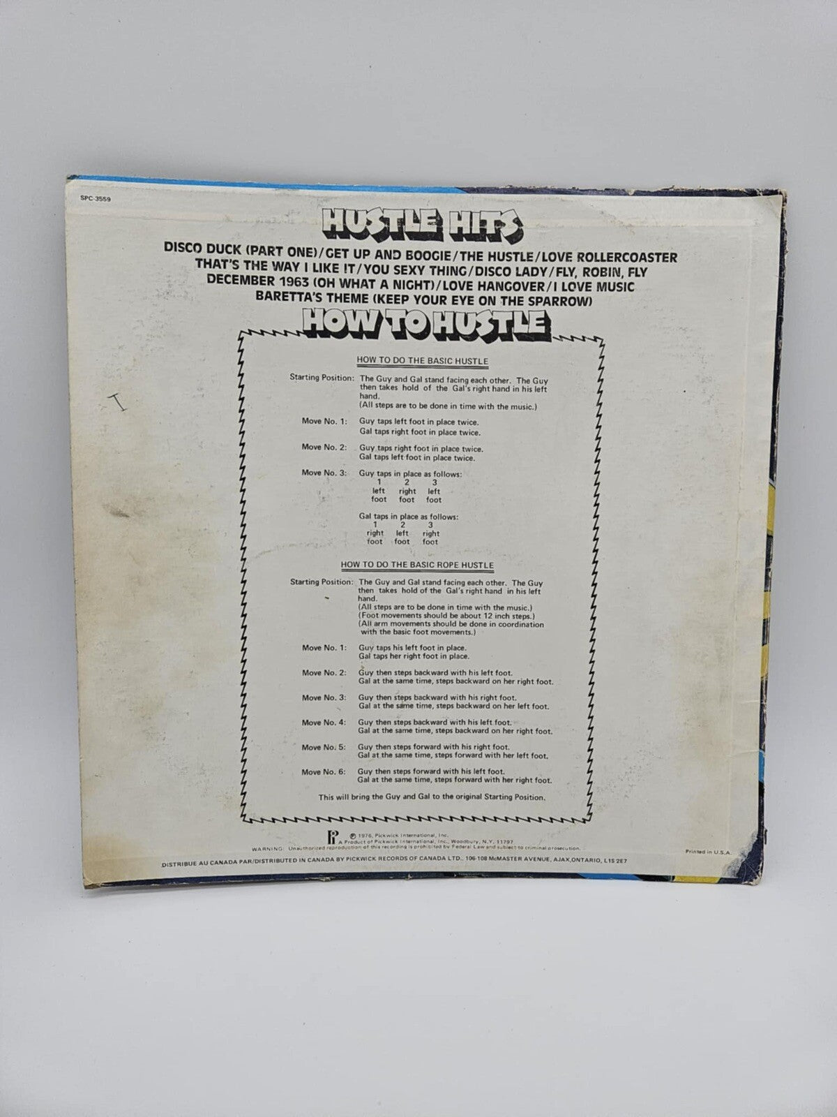 HUSTLE HITS, DISCO DUCK & OTHERS HOW TO HUSTLE LP SPC-3559 ORIGINAL 1976