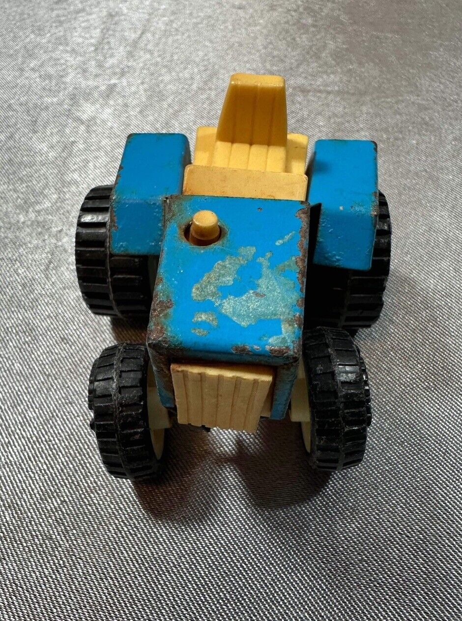 1960s Vintage Buddy L Farm Tractor Toy Blue and White Metal & Plastic VTY 003