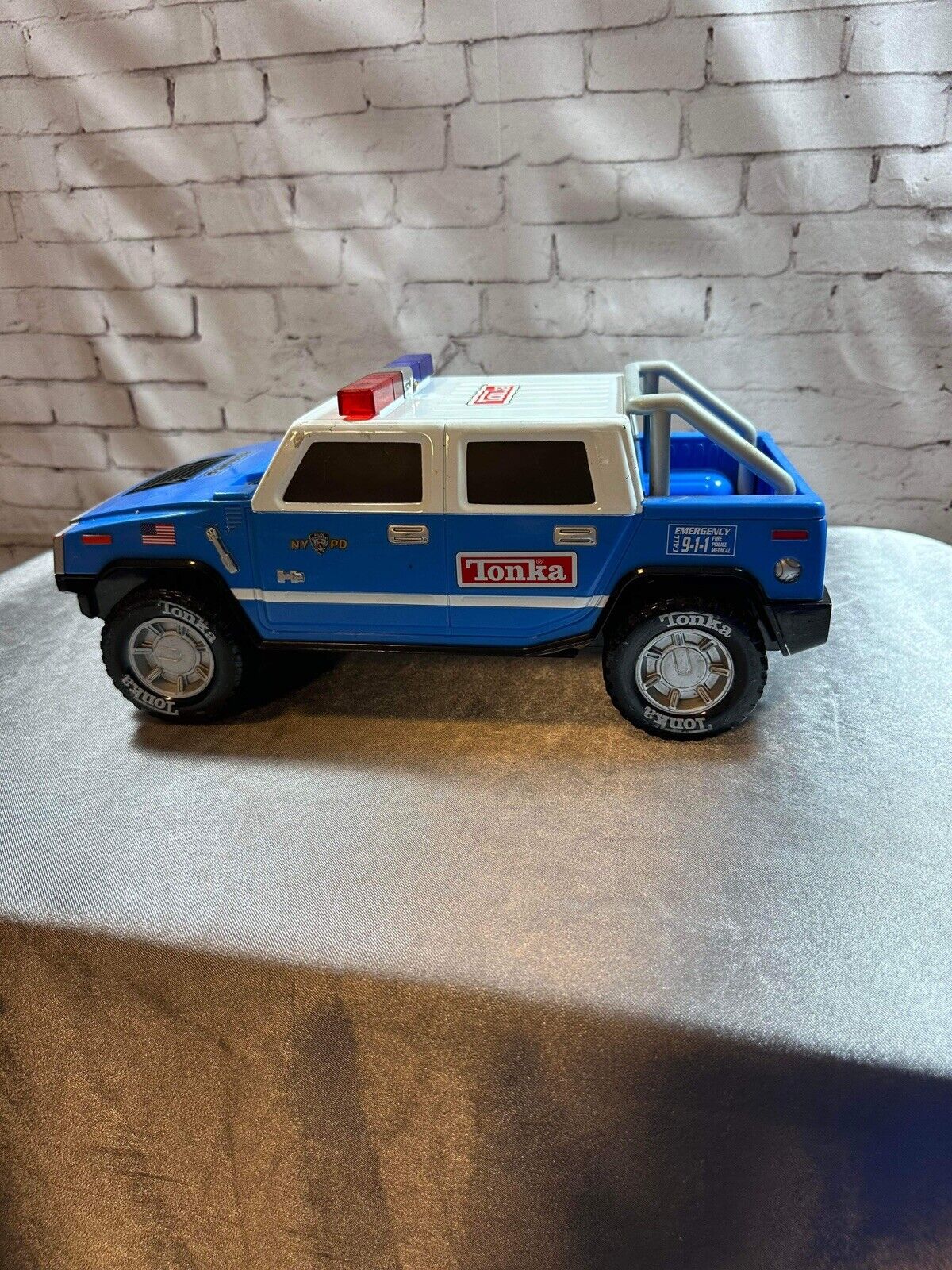 13-1/2" Tonka Police H2 Hummer Hasbro 2004 Rare Early Model *WORKING* VTY