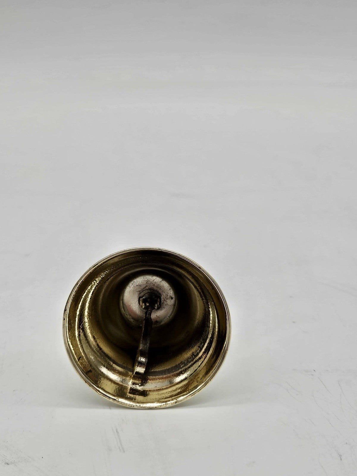 Vintage Brass Hand Bell Ornate Handle Classic School Dinner Bell