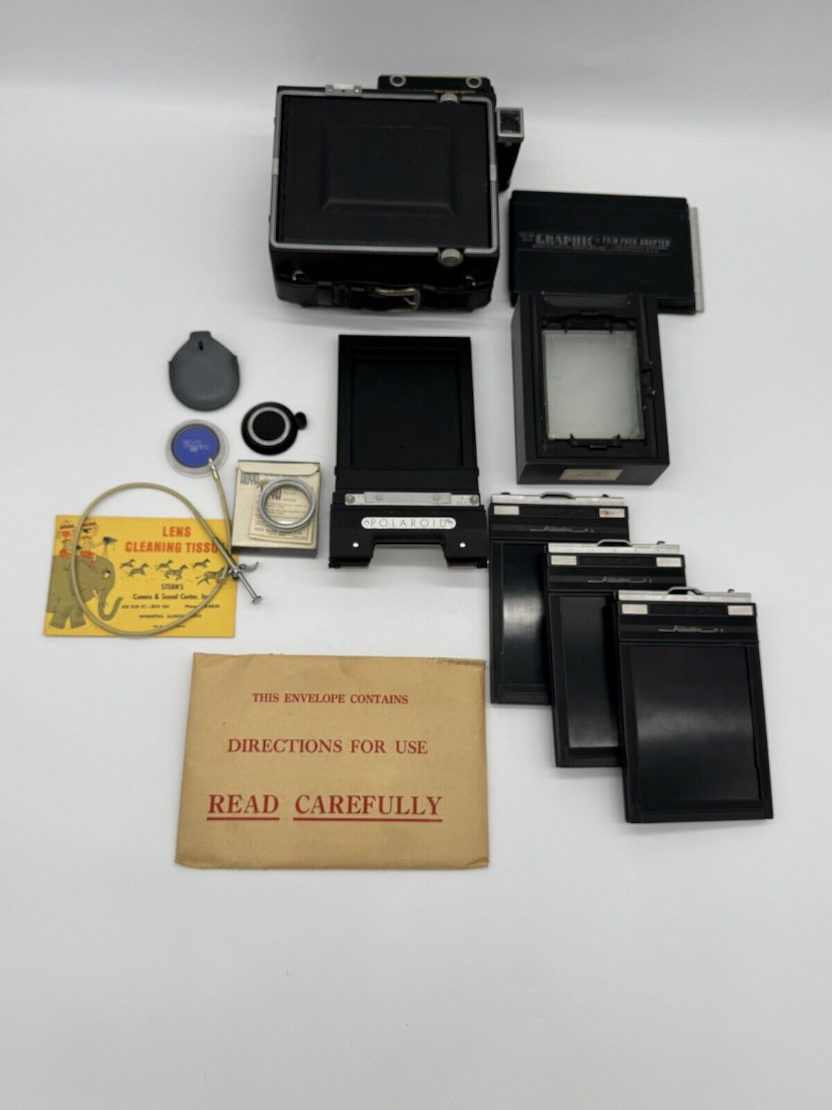 Vtg Graflex Pacemaker Crown Graphic 4 X 5 Press Camera w/ Accessories & Case