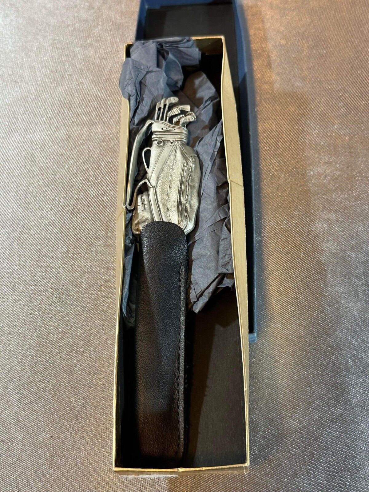Golf Clubs Bag Letter Opener Pewter By Fort USA 6.5" Long Heavy Silver Toned TNO