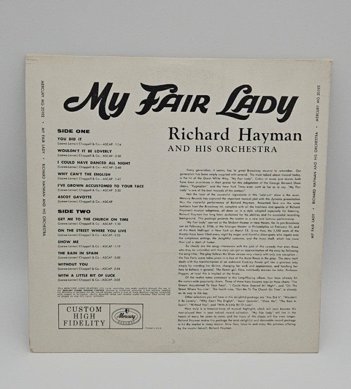 Instumental Selections from My Fair Lady, vinyl LP MG20192
