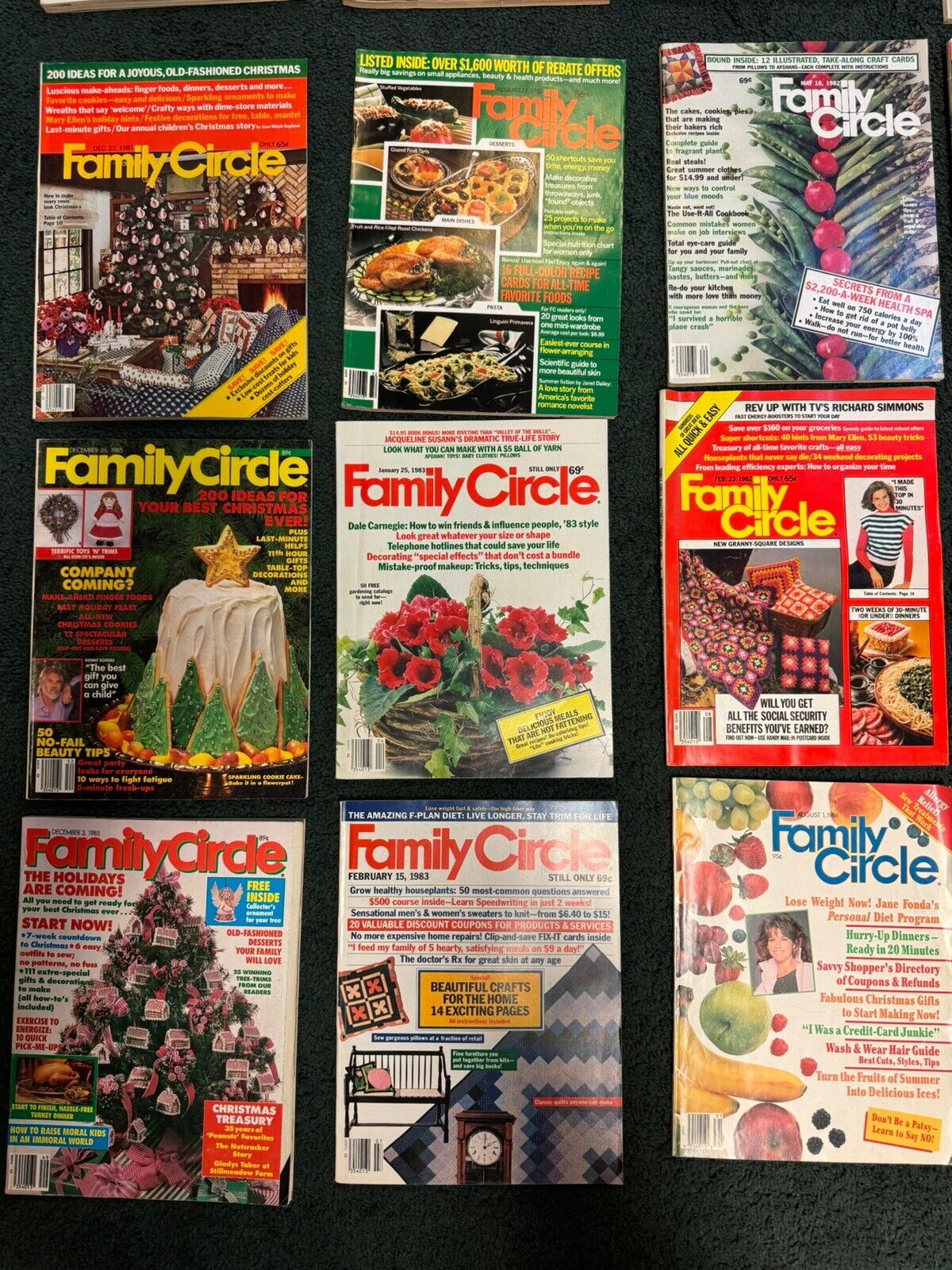 Family Circle magazine lot - Early 1980's lot of 9 - Vintage Back Issue