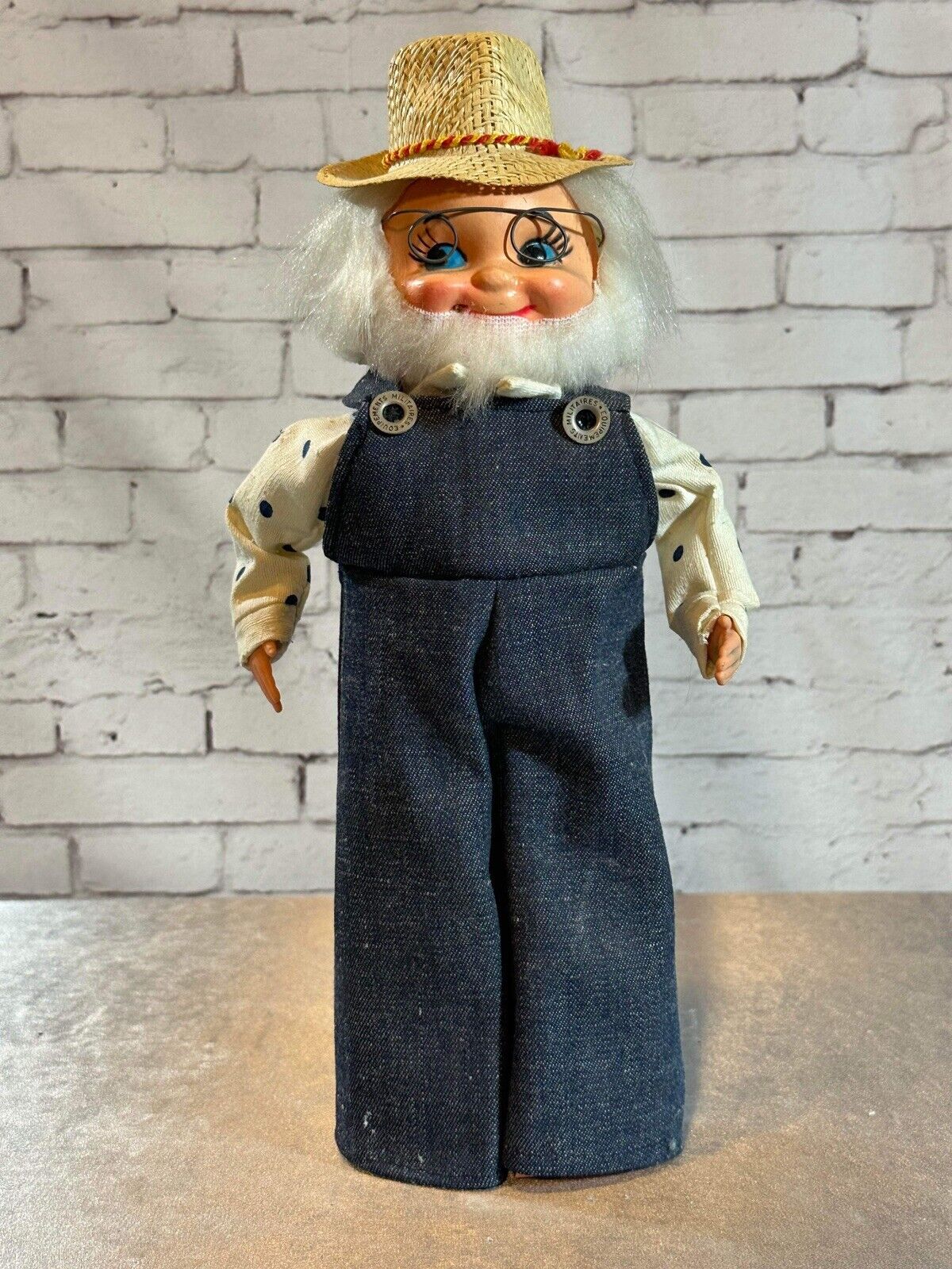 Vintage Doll Hand Crafted Bottle Door Stop Country Farm Old Grandpa TNO QCC