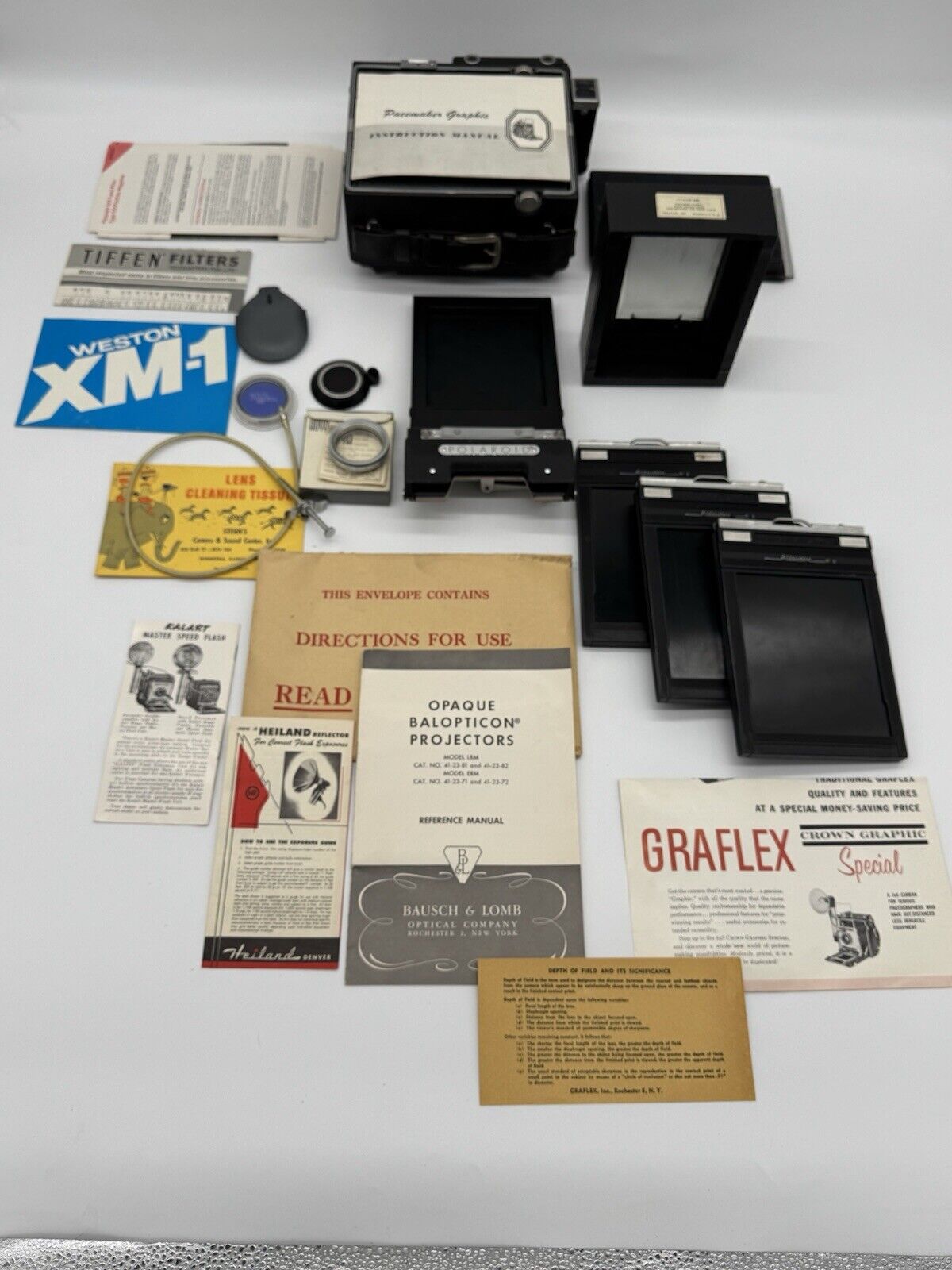 Vtg Graflex Pacemaker Crown Graphic 4 X 5 Press Camera w/ Accessories & Case
