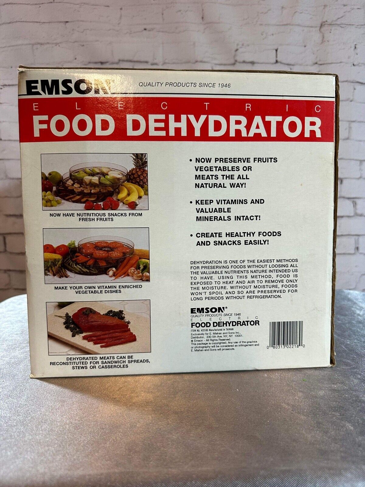 Emson Electric Food Dehydrator Jerky Maker 5 Trays New In Box NOS VDSH TNO