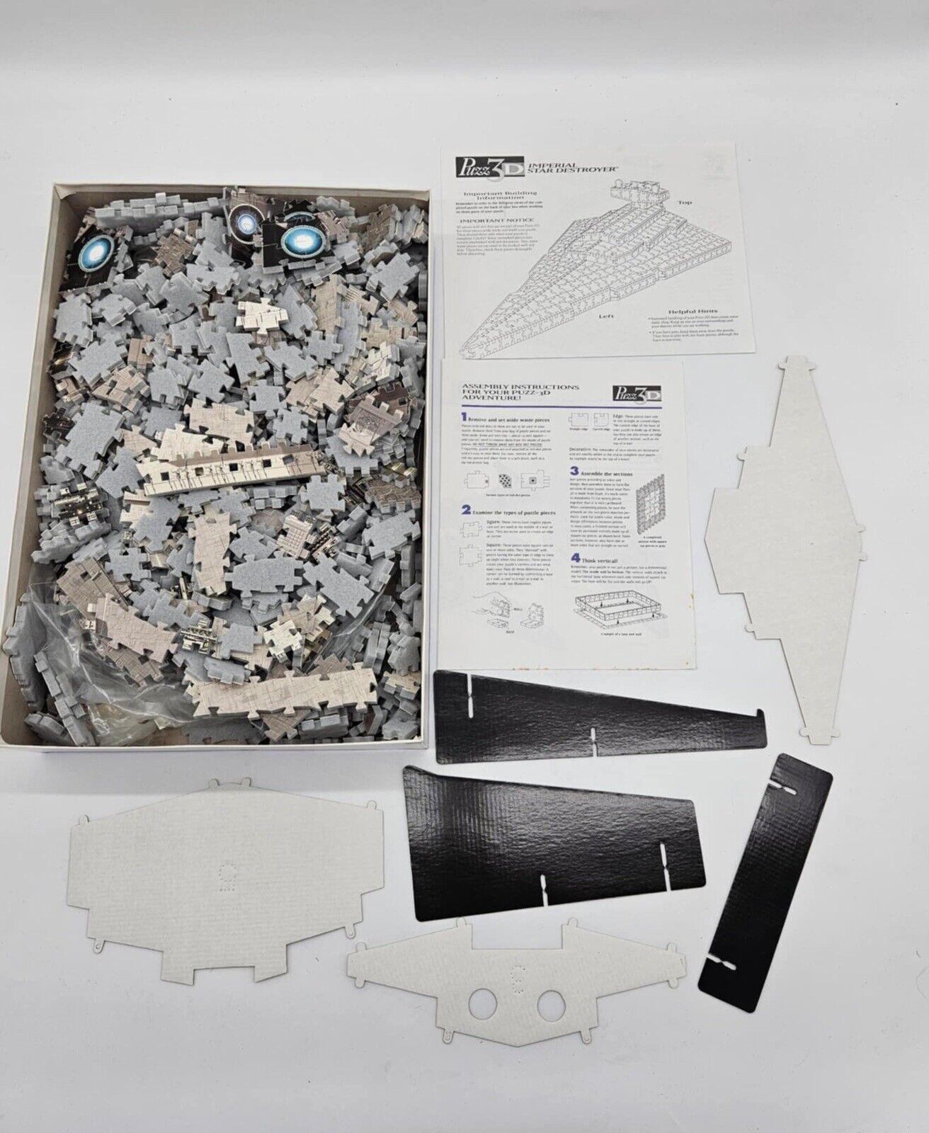 Puzz-3D Star Wars Imperial Star Destroyer 3D Puzzle 823 PCs 1996 Milton Bradley