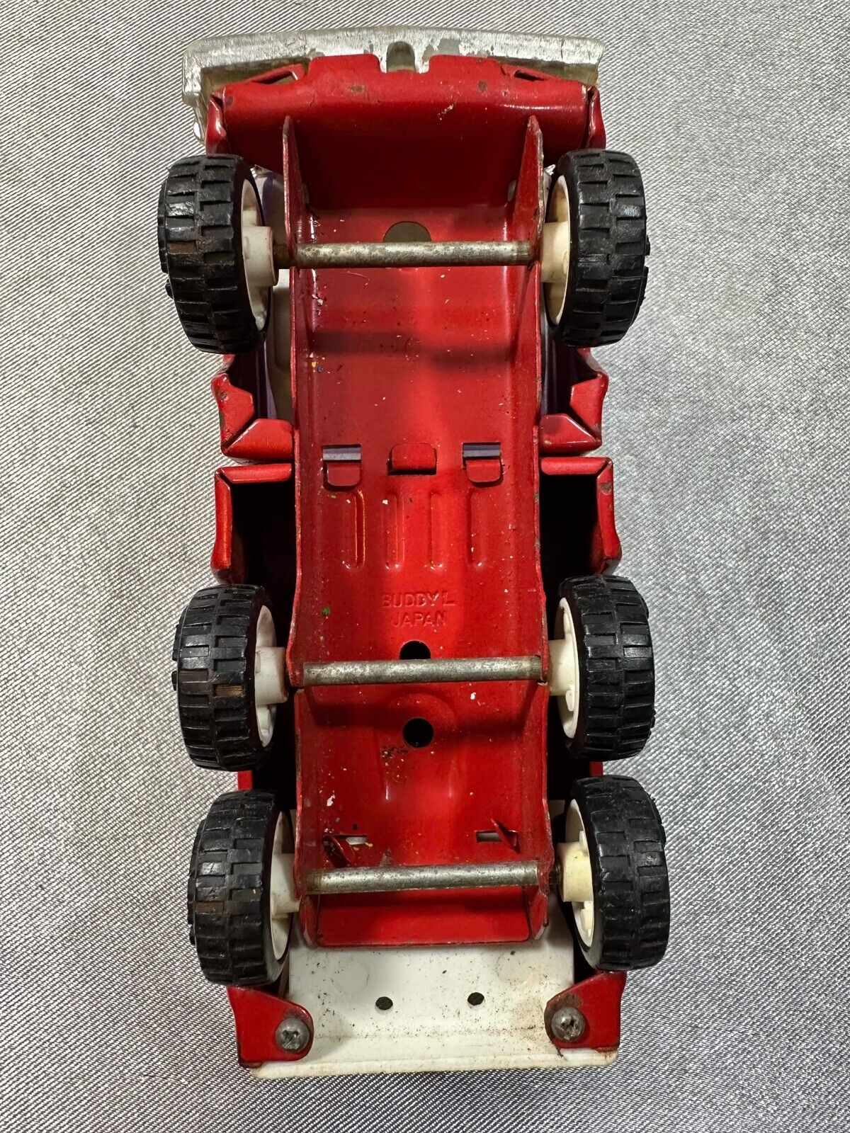 Vintage Buddy L Fire Truck Red 5.25” Long VTY 002