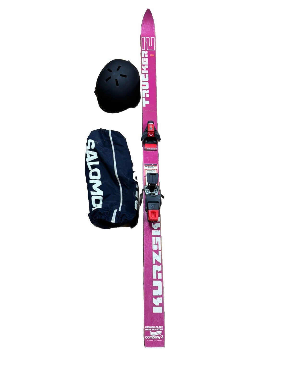 1970s Trucker 2 Back Country Powder Vintage Skis W/ Salomon 647 Bindings & Accs