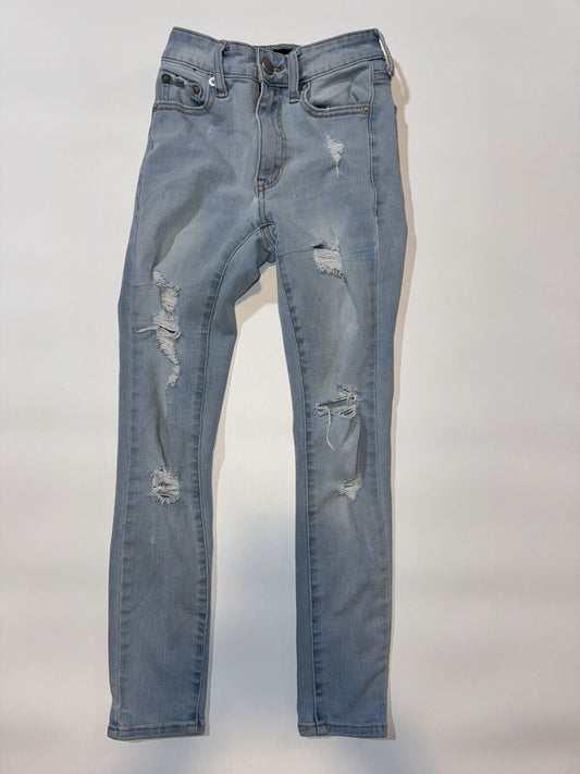 Aeropostale Jeans 000 Short Womens Blue Denim High Rise Jegging Distressed Light