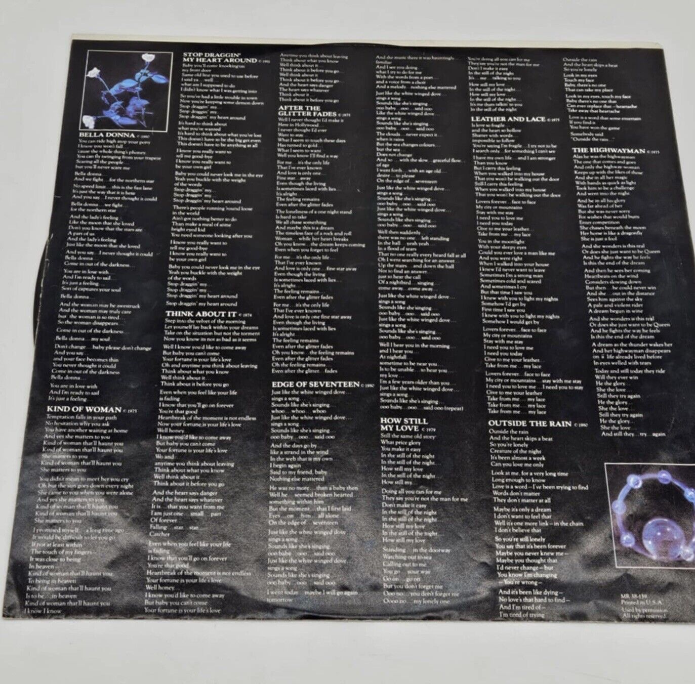 Stevie Nicks - Bella Donna Vinyl LP 1981 Press Modern Records VG