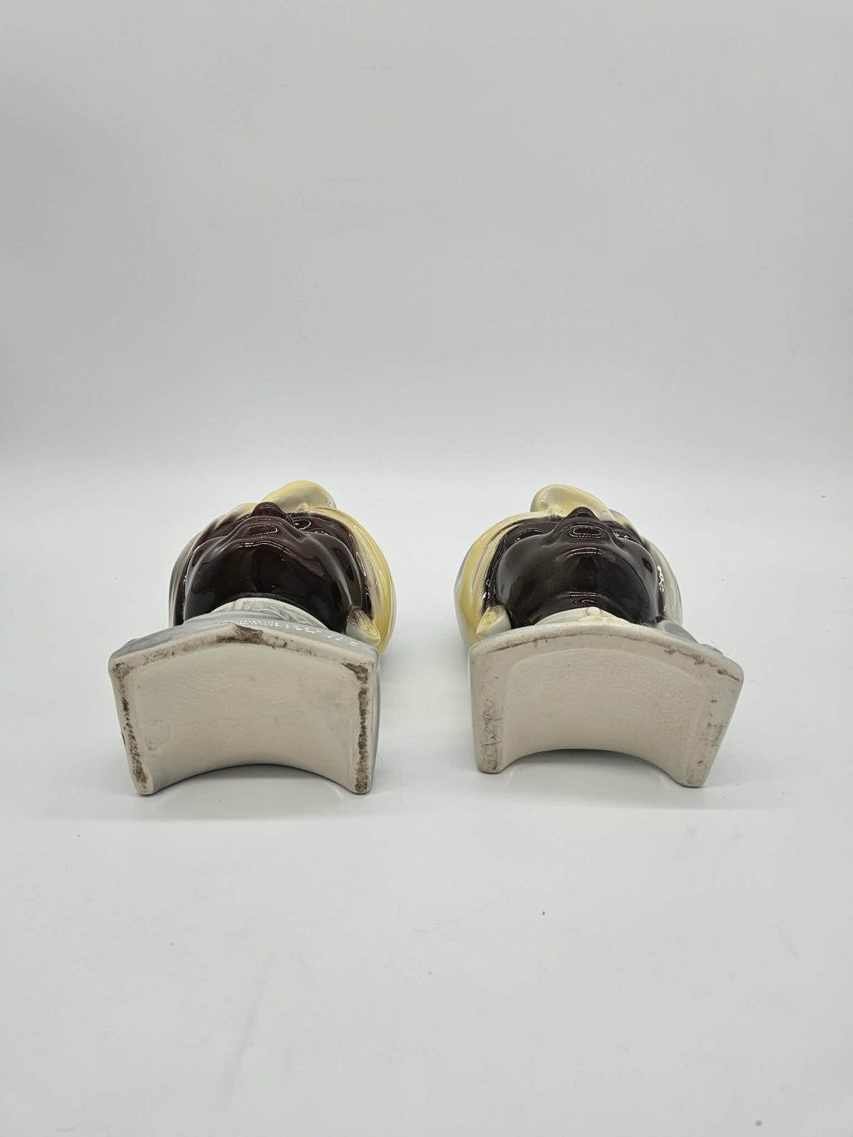 Pair of Royal Copley Blackamoor Head Vases Wall Pockets MCM Ceramic