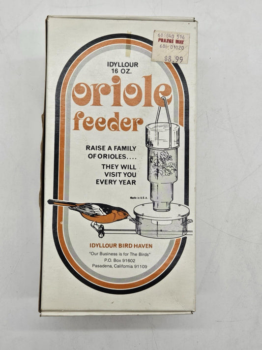 Vintage style GLASS Oriole Feeder
