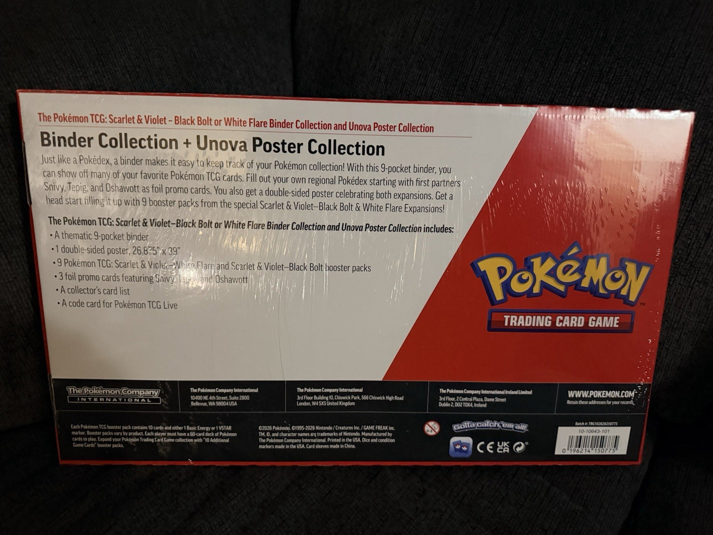 Pokémon TCG Black Bolt & White Flare Sam's Club Bundle Poster+Binder (Lot of 2)