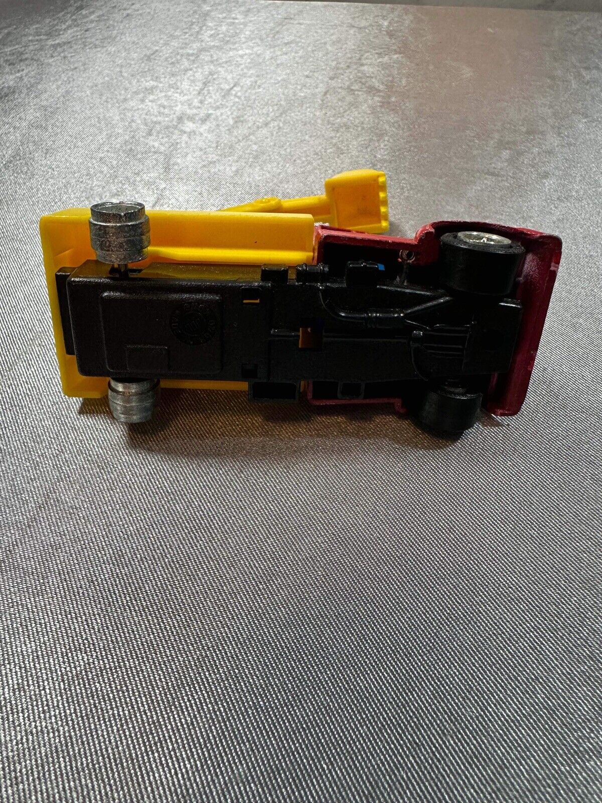 Vintage Construction Truck Excavator Hong Kong Metal Plastic Red Yellow VTY 003