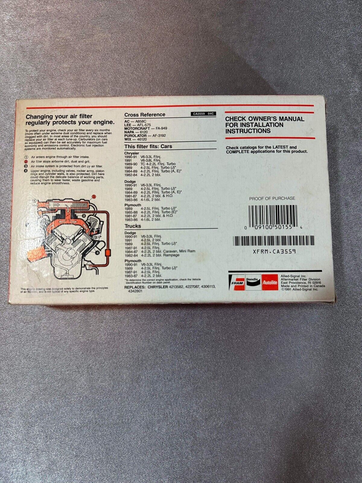 Air Filter Fram CA3559 MISC