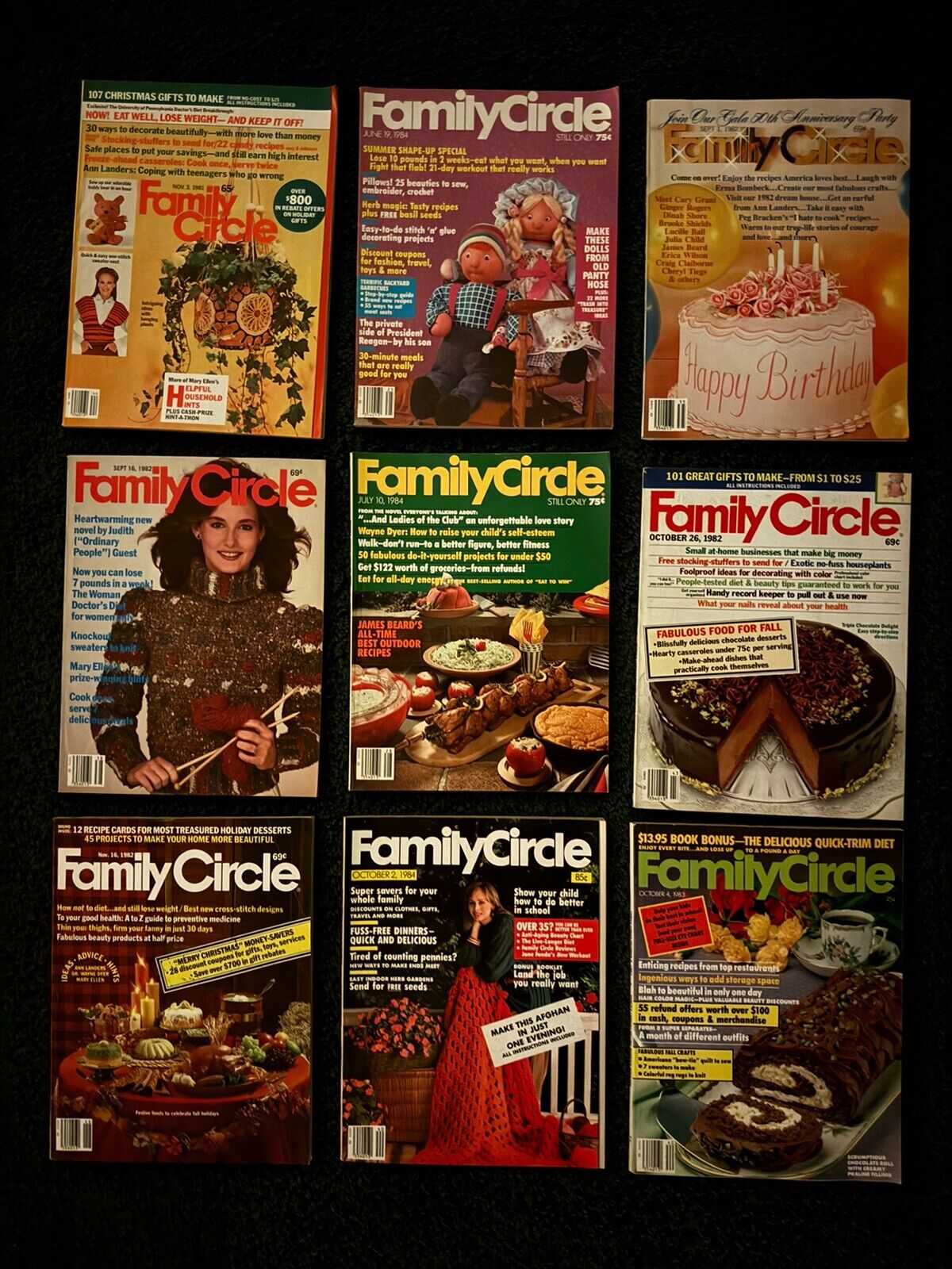 Family Circle magazine lot - Early 1980's lot of 9 - Vintage Back Issue