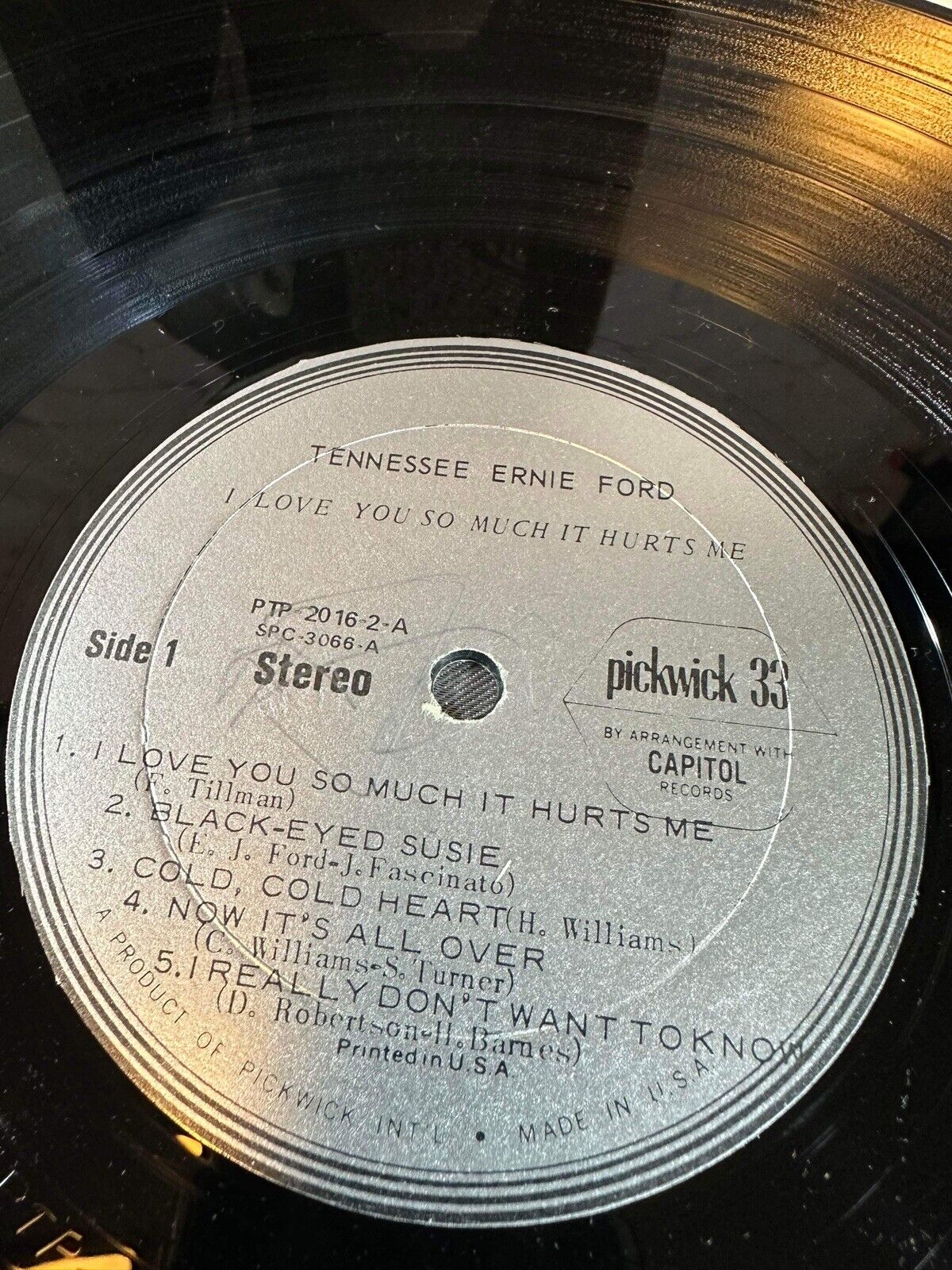 Tennessee Ernie Ford I Love You So Much It Hurts Me SPC-3066 LP Vinyl Record