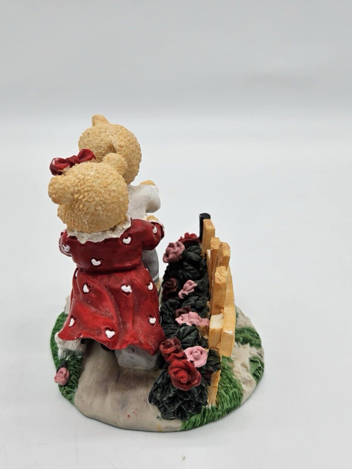 Vintage Valentine Bears Riding Bike Figurine
