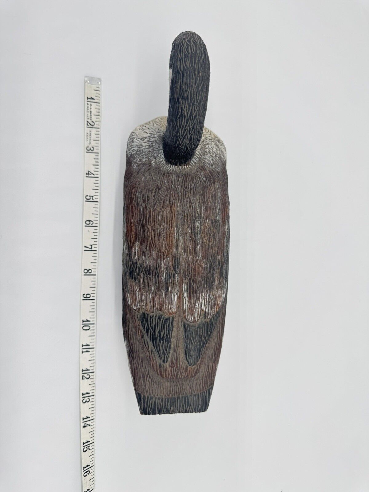 Duck Decoy Hand Carved Wooden Hand Painted glass eyes Vintage Unknown Origin