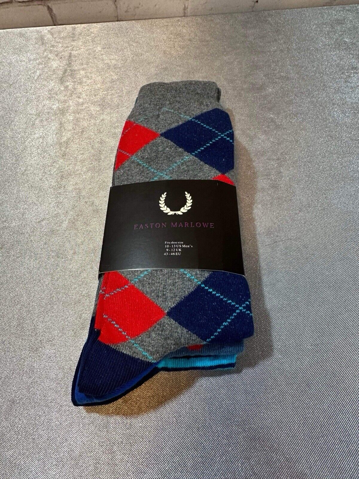 Easton Marlowe Mens Socks 6 Pairs Striped, Polkadots, Argyle, 10-13 MCLTH