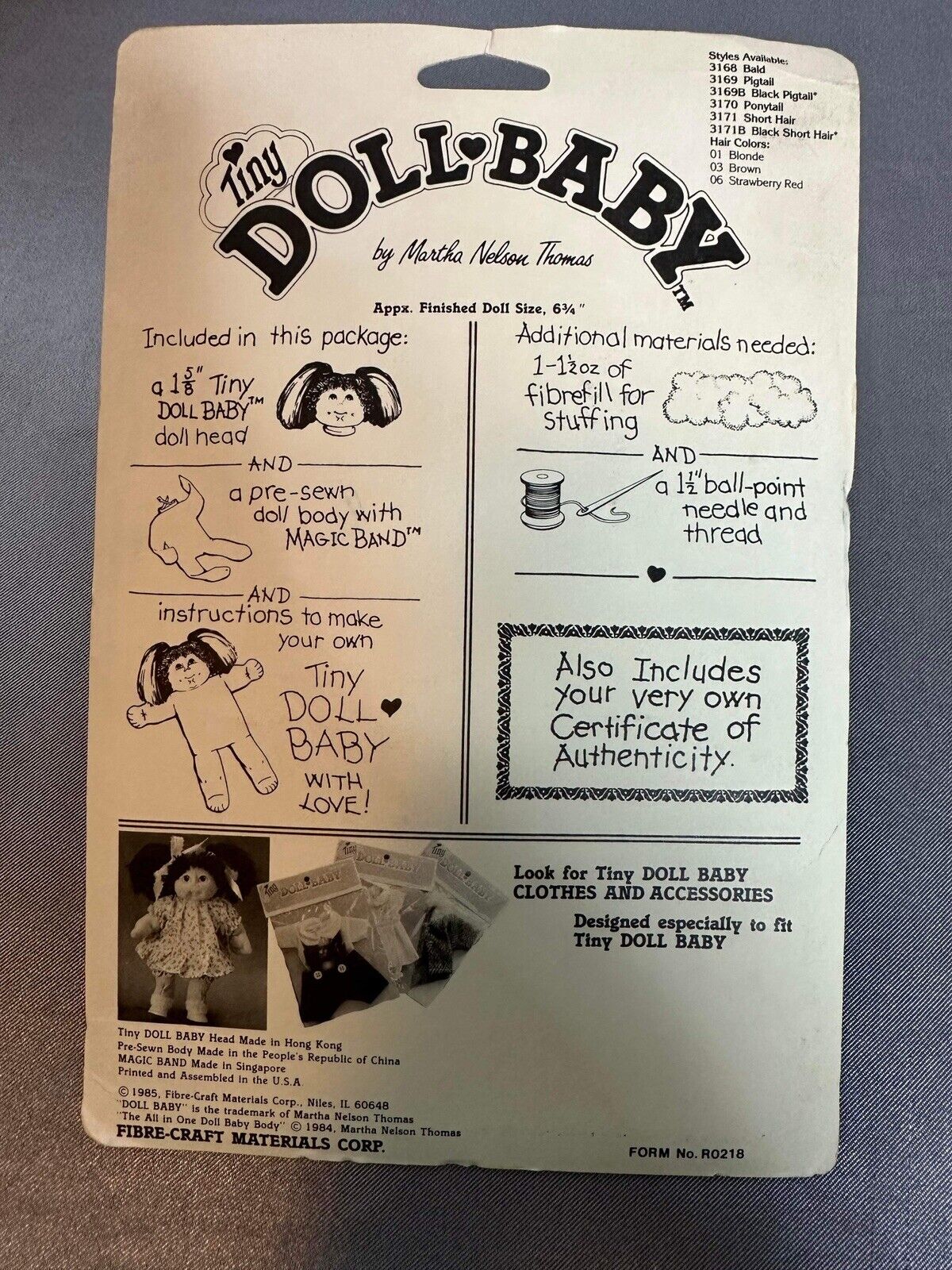 Vintage Tiny Doll Baby-Marth Nelson Thomas-NIP-1984