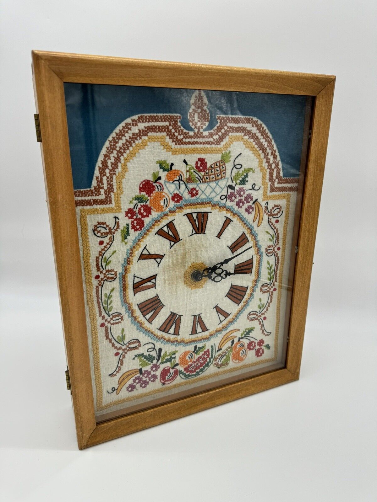 Vintage Telechron Movement Embroidered Wall Clock