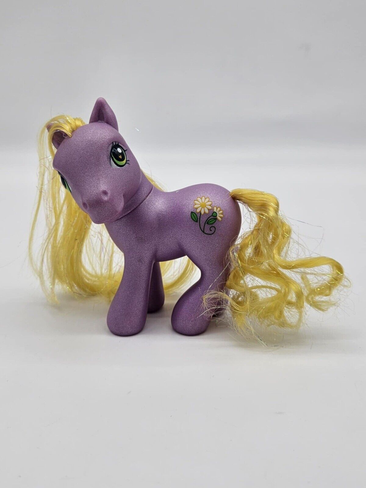 My Little Pony DaisyJo MLP Daisy Flower Cutie Mark G3 Purple Yellow Glitter ‘02