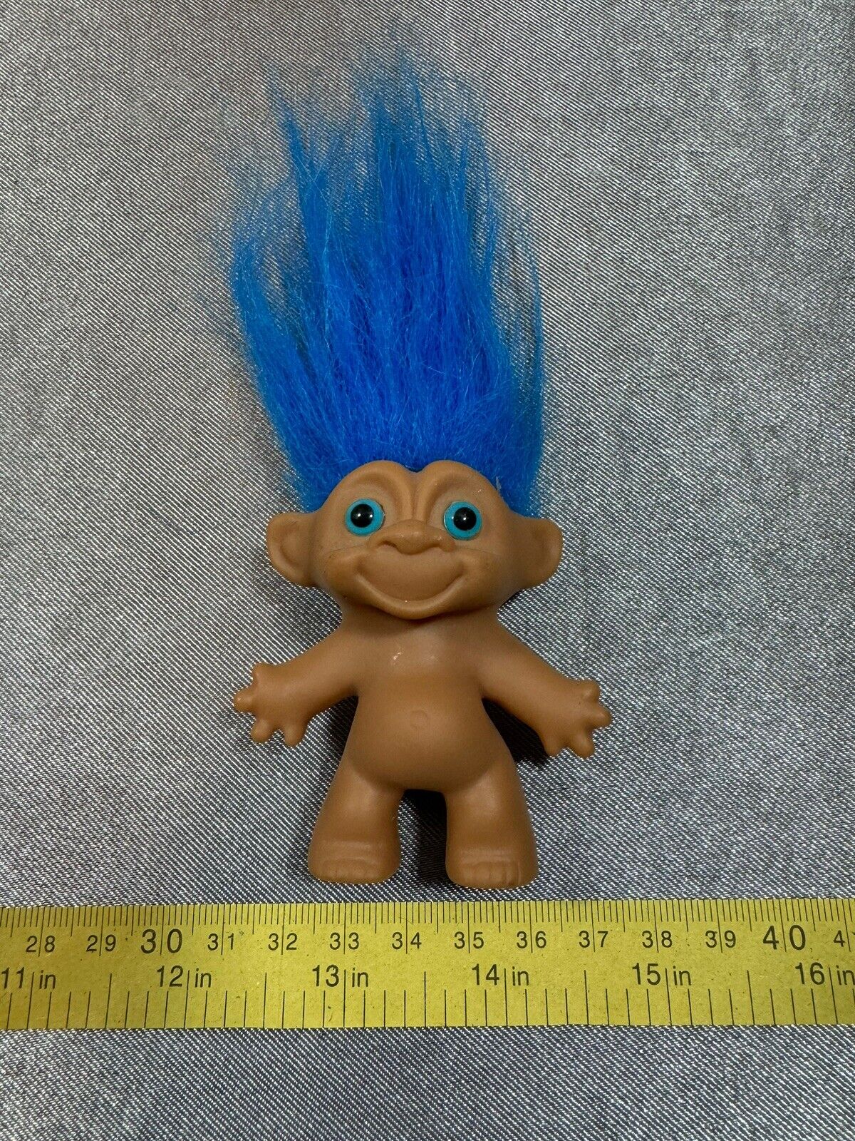 Vintage Russ Troll Doll Blue turquoise Hair Figurine