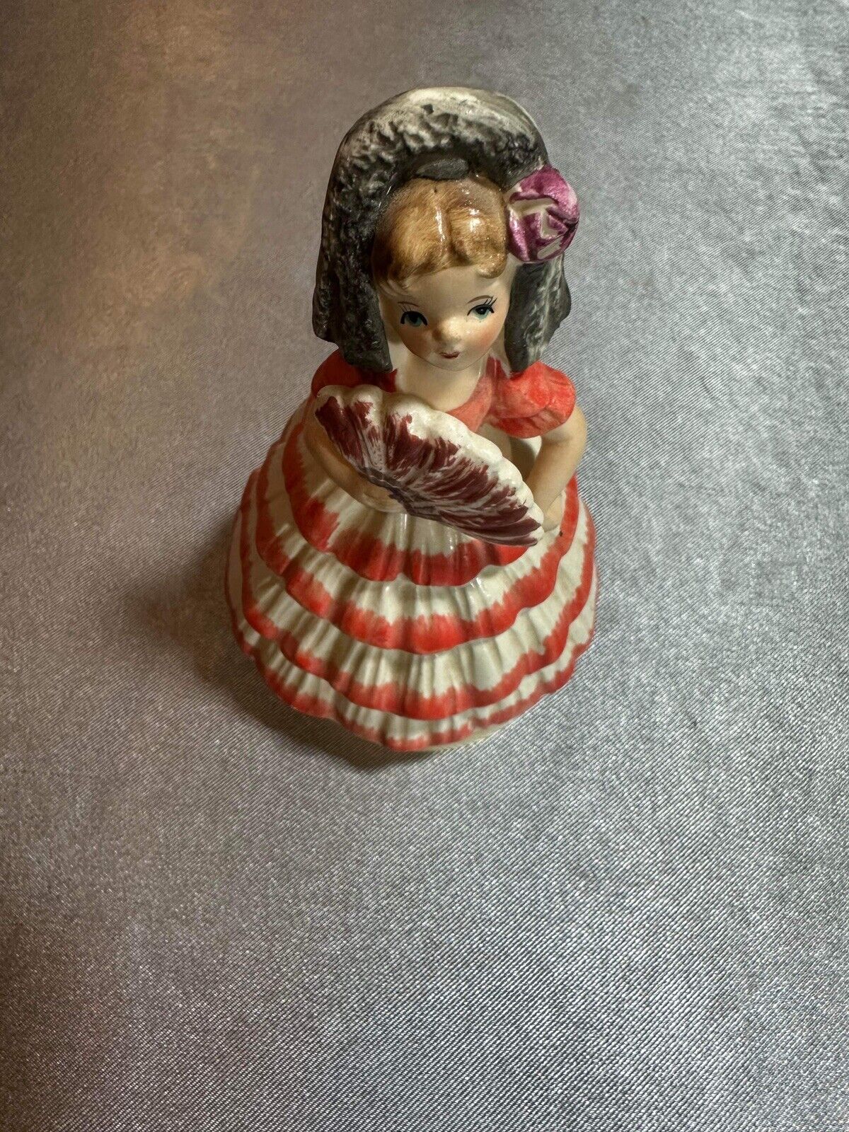 Vintage Sankyo Porcelain figurine Girl W/ Umbrella VFG