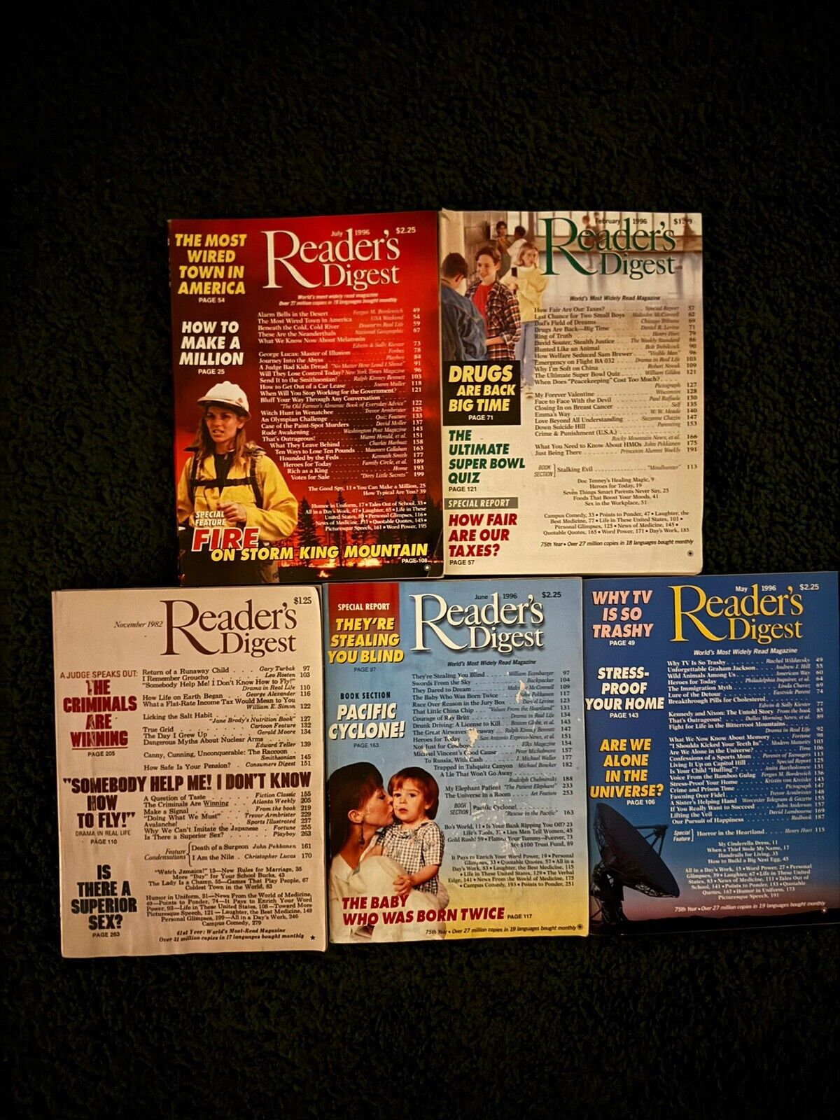 1980s & 1990s - Lot of 5 - Reader's Digest Magazines - Great Vintage Reads!