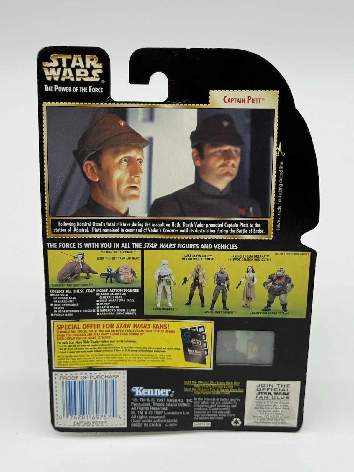 Star Wars Power of the Force POTF Freeze Frame Captain Piett Action Figure
