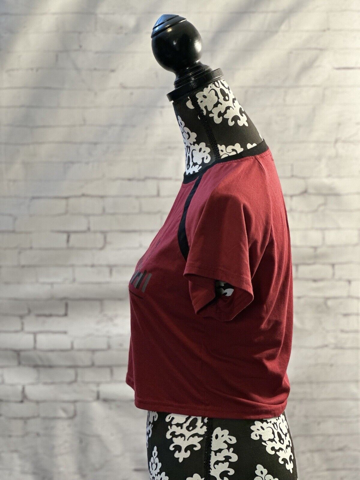 SHEIN Maroon Crop Top Sz Med WCLTH