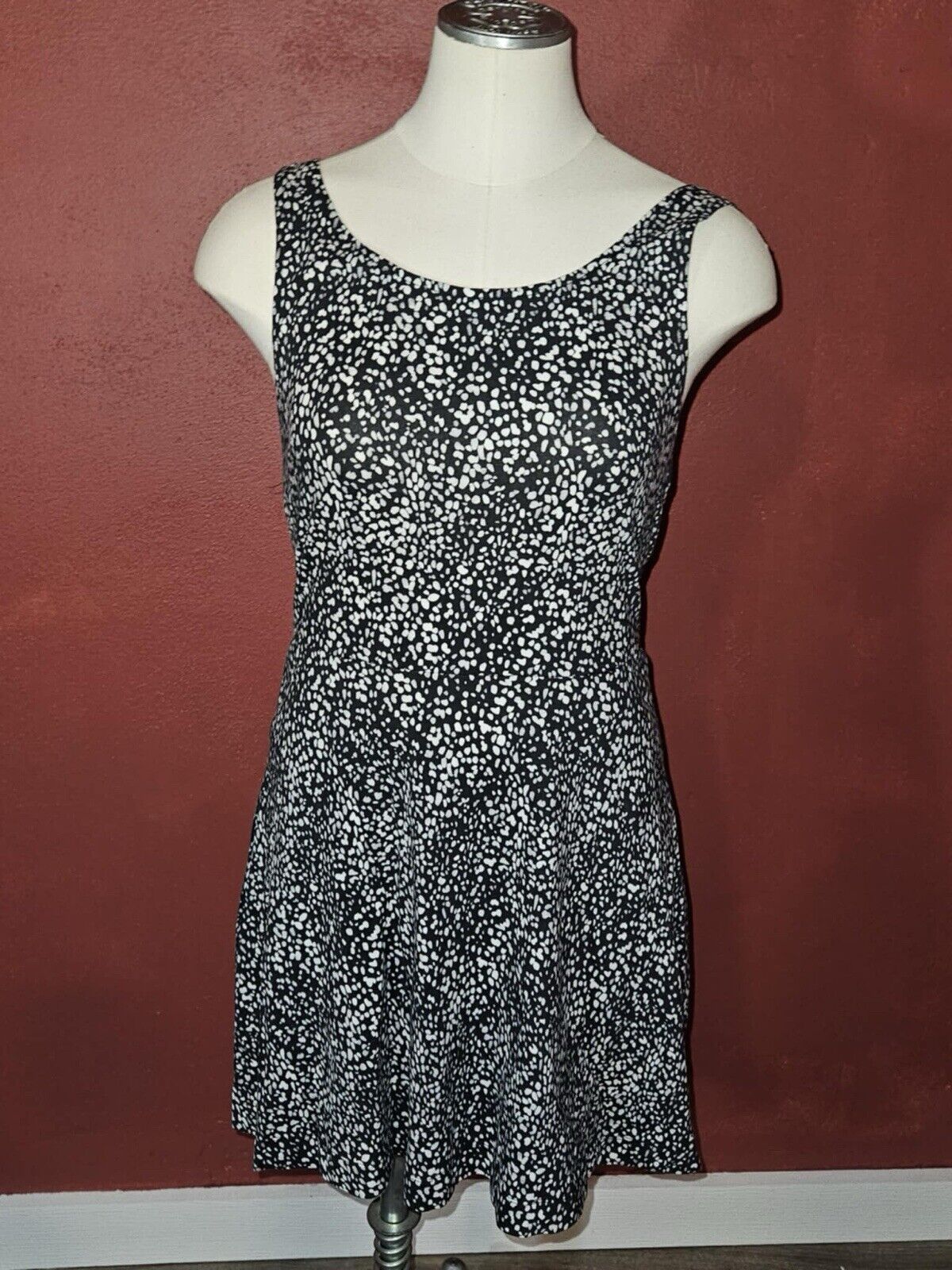 American Eagle Dotted Cross-Back Skater Dress, Size XS