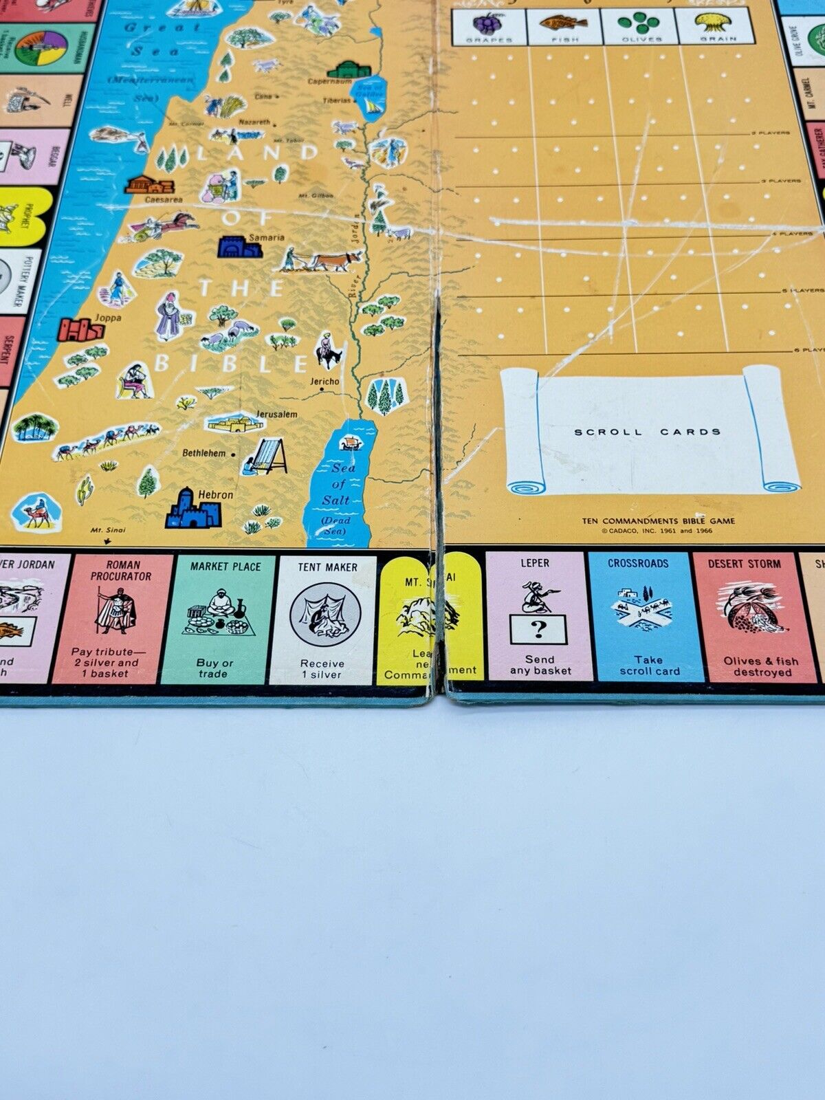1966 Cadaco Ten Commandments Bible Game Replacement Parts GAME BOARD
